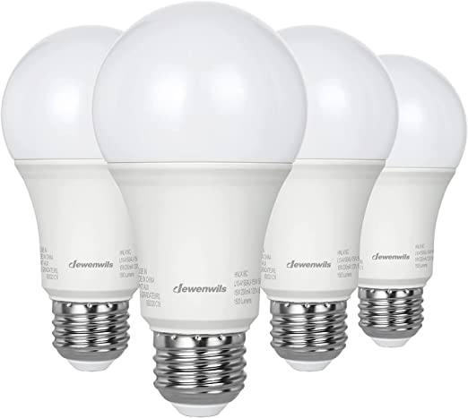 DEWENWILS 4-Pack 100W Equivalent A19 LED Light Bulbs, 1500LM, 5000K Daylight Glow, 15W, E26 Medium Screw Base, Non Dimmable, UL Listed