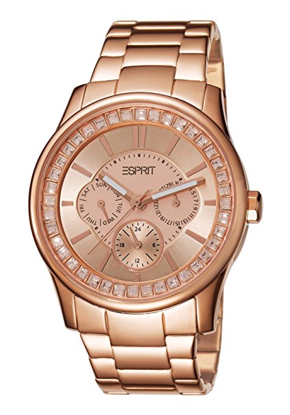 Esprit Starlite Women's Quartz Watch with Rose Gold Dial Analogue Display and Rose Gold Stainless Steel Bracelet ES105442004