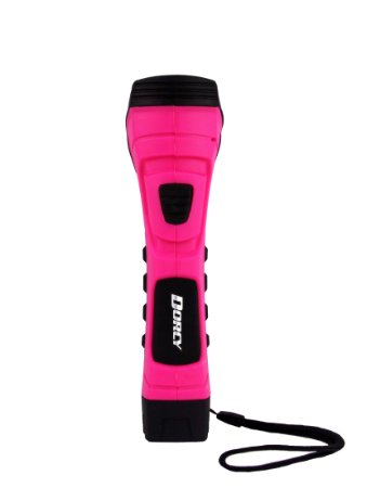 Dorcy 41-4753 CyberLight Weather Resistant LED Flashlight with Nylon Lanyard and TrueSpot Reflector, 190-Lumens, Pink Finish