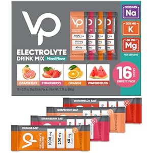 Venture Pal High Sodium Sugar Free Electrolytes Powder Packet - Hydration Packets with Sodium, Potassium & Magneisum | Zero Calories | Vegan | Keto & Paleo Friendly Electrolyte Drink Mix | 16 Stick