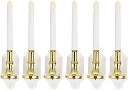 Uonlytech 6pcs Solar Candles for Windows, Solar Flameless Candles Light Flickering Candle Lights Window Wall Lamp with Suction Cups for Home Party