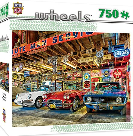 MasterPieces Wheels Triple Threat - Classic Sports Cars 750 Piece Jigsaw Puzzle by Linda Berman