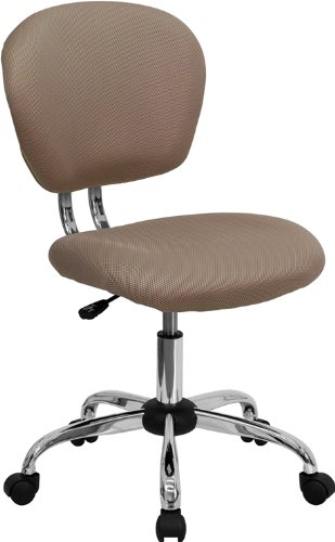 Flash Furniture Mid-Back Coffee Brown Mesh Swivel Task Chair with Chrome Base