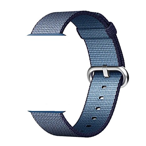 Smart Watch Band, Uitee Newest Woven Nylon Band for Apple Watch Series 42mm 1 & 2 , Comfortably Light With Fabric-Like Feel Wrist Strap Replacement with Classic Buckle (Midnight Blue Woven Nylon)