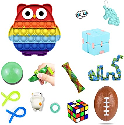Pop Fidget Toys Pack Mini pop Autism Special Needs Stress Relief Silicone Pressure Relieving Toys Fidget Sensory Stress Ball Anxiety Relief Toys for Kids Adults Pop Toy