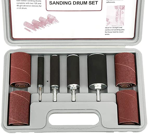 20pcs Spindle Sanding Drum Sander Tool Kit Set Rubber drums Sanding sleeves with Case for Drill Press