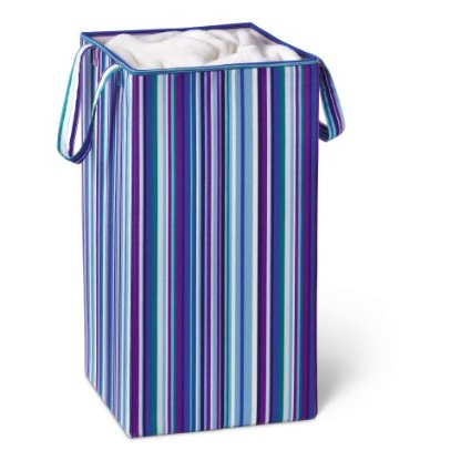 Honey-Can-Do HMP-01134 Foldable Square Hamper Striped Design