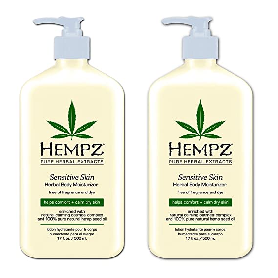 Hempz Sensitive Skin Herbal Body Moisturizer, Off White, 17 Oz Pack Of 2, 17 Oz