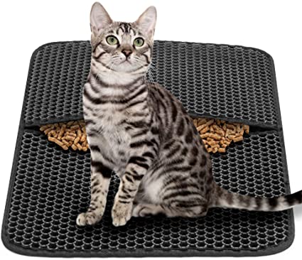 Tanness at Litter Mat, Cat Litter Box Mat Scatter Control,Waterproof Double Layer Honeycomb Design,Easy Clean Washable EVA Material (16X20 INCH)