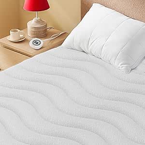 Bedsure Heated Mattress Pad King - Bed Warmer with Memory & Preheat Functions, 12-Hour Auto Off & 10 Heat Settings with Dual Controllers, Fast Heating, Embossed Electric Mattress Pad King, 78"x80"