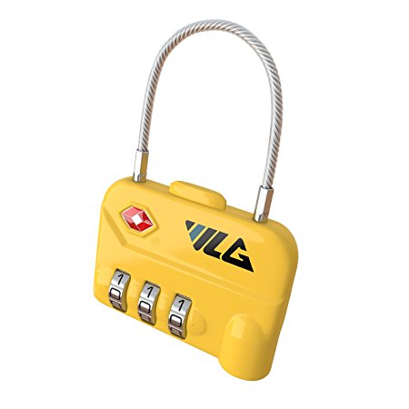 VLG Safety Luggage Lock – Extra Strong Cable Combination Lock – TSA Approved – Durable and Dependable – 100% Satisfaction Guarantee