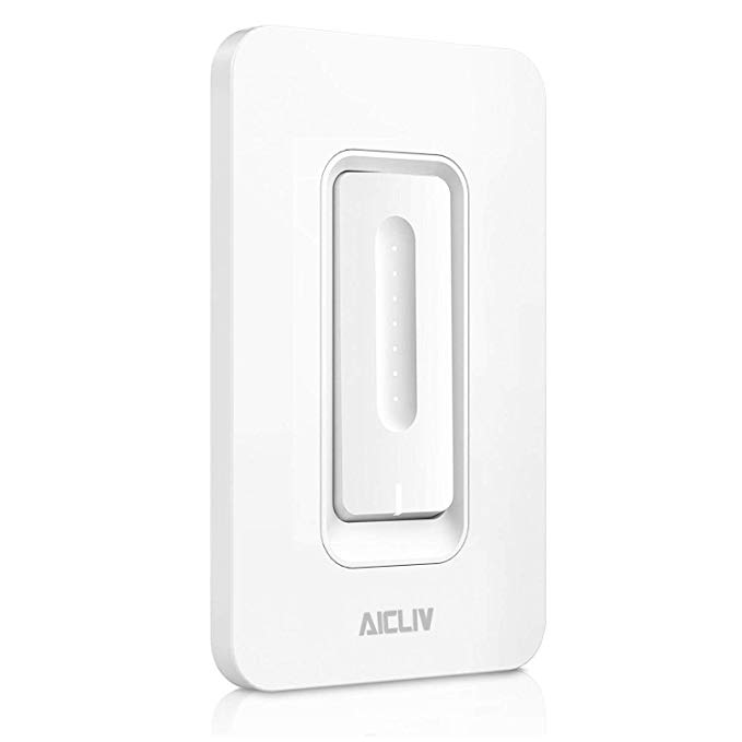 Smart Dimmer Switch, Aicliv Dimmable Wi-Fi Light Switch Compatible with Alexa and Google Home, Dim and Schedule Lighting from Anywhere, No Hub Required [Single-Pole Only, Neutral Wire Reuiqred]