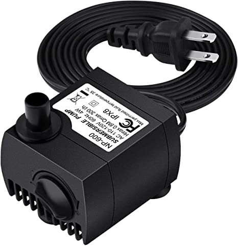 Homasy 80 GPH (300L/H, 4W) Submersible Water Pump, Ultra Quiet for Pond, Aquarium, Fish Tank Fountain, Powerful Water Pump with 5.9ft (1.8m) Power Cord