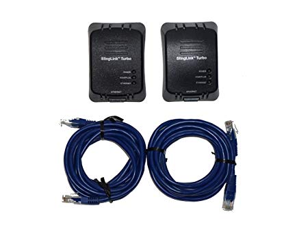 2 Pack - Sling Media SlingLink Turbo W1 HomePlug Ethernet Adapter (ES157089)