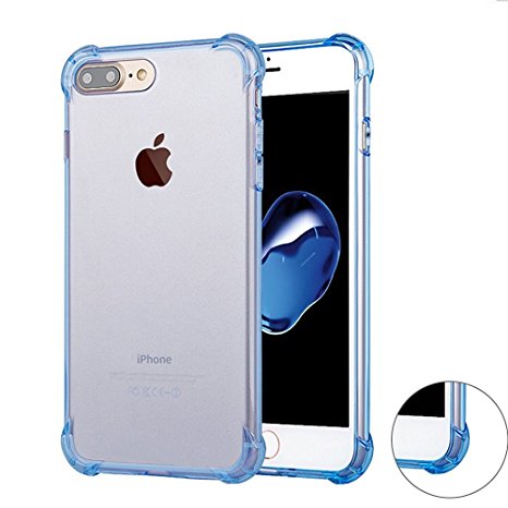 iPhone 7 Case，Soundmounds [ Drop /Shock/ Scratch Absorption Protection] TPU with Transparent Hard Plastic Back Platefor iphone 7 (Blue)