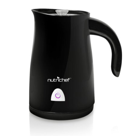 NutriChef PKMFR12 Electric Milk Frother and Warmer, Black