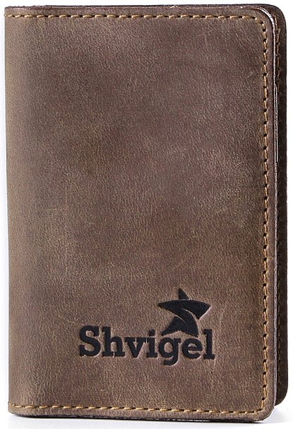 Shvigel Credit Card Holder - Leather Slim Wallet Case for Business Men and Women - Pocket Id