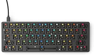 Glorious GMMK Modular Mechanical Gaming Keyboard - Barebone Edition - Compact 60% Size (DIY Assembly Required) - RGB LED Backlit, Hot Swap Switches (Customizable) (Renewed)