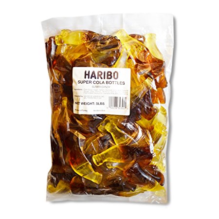Haribo Gummy Candy, Super Cola Bottles, 5--Pound Bag
