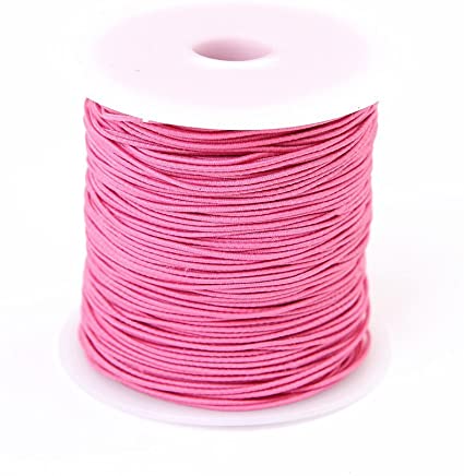 Bingcute 1.0MM Pink Elastic Cord, 100 Yard (Pink)