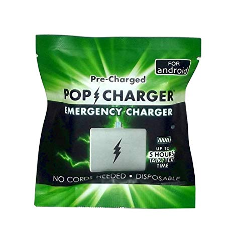 Pop Charger Pre-Charged Disposable Emergency Charger Compatible with Android