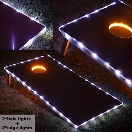 Cornhole Ring Lights and Cornhole Edge Lights, LED Cornhole Lights fit for Standard Cornhole Boards and Cornhole Bags