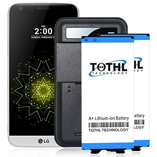 LG G5 Battery Kit,TQTHL 2x3200mAh Li-ion Replacement Battery for LG G5 [ H820 (AT&T),VS987(Verizon),LS992 (Sprint),H830(T-Mobile),US992(US Cellular) ] with G5 Spare Battery Charger [18 Month Warranty]