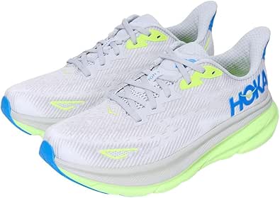 Hoka Men's Clifton 9 Sneaker, Stardust/Electric Cobalt, 10