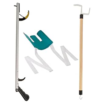 Sammons Preston Assistive Device Kit 4, Includes 26" SPR Reacher, Flexible Sock Aid & 26" Dressing Stick, Adaptive Dressing & Independent Daily Living Aid for Those with Limited Reaching Ability