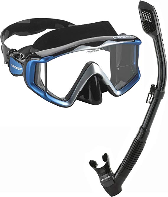 Creesi 3-Window Panoramic Scuba Snorkeling Mask Snorkel Set