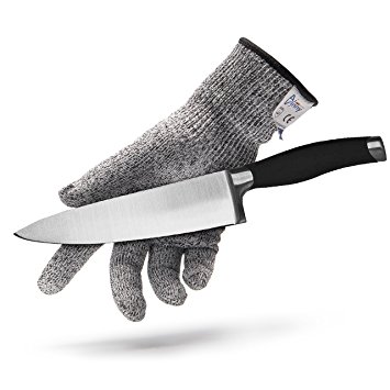 Cut Resistant Gloves - Food Grade Level 5 Protection Safety Kitchen Glove for Cutting Cooking Outdoor Yard Work,1 Pair (Large)