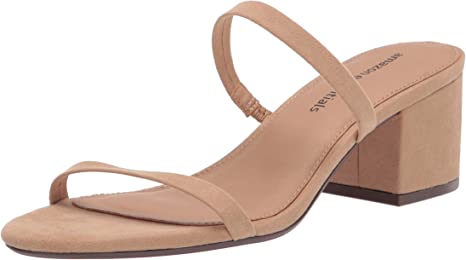 Amazon Essentials womens Women's Thin Two Strap Heeled Slide Slide Sandal