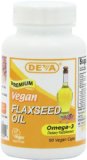 Deva Organic Vegan Vitamins Flax Seed Oil Omega-3 90 Vcaps Pack of 2