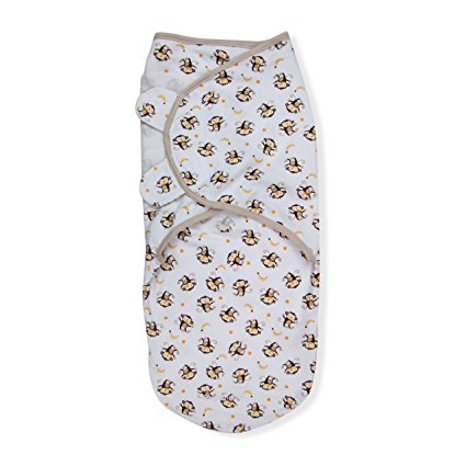 Summer Infant SwaddleMe Adjustable Infant Wrap, Monkey Business, Small/Medium