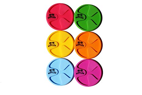 Wine Glass Coaster Charms - Silly Coasters by My Booze Butler - Set of 6 - Multi