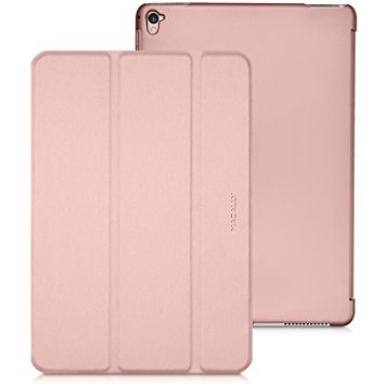 Macally Slim Foldable Protective Case Cover & Dual Positional Stand for Apple iPad Pro 2 (9.7") & iPad Air 2 (Rose Gold)