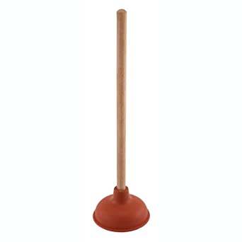 Prime-Line MP56750 Plunger, 6-Inch, Light Duty, Rubber Cup, Red, Wooden Handle, Pack of 1