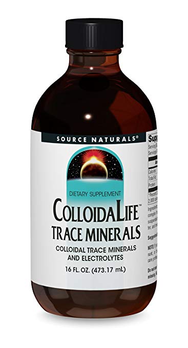 Source Naturals Colloida Life Trace Minerals Collidal Trace Minerals & Electrolytes - Dietary Supplement - Pure Source of Calcium, Chromium, Copper, Potassium, Zinc & More - 100% Pure - 16oz