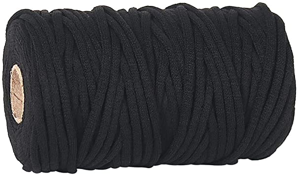 Soft Black Elastic Cord String 1/8 inch 109 Yard for Mask Making, 3mm Round Stretchy Band Rope for Homemade Ear Loops Sewing DIY Crafts