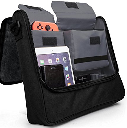 Soyan Messenger Bag for Nintendo Switch, Holds the Switch Console, Pro Controller, Dock and Other Accessories