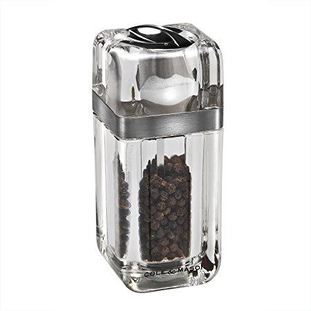 Cole & Mason Kempton Pepper Grinder and Shaker Combo Mill - Mill Includes Premium Sea Salt and Peppercorns