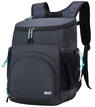 MIER Leakproof Backpack Cooler Insulated Lunch Backpack with iPad, Tablet Pocket for Men and Women to Work, Picnic, Hiking, Camping, Beach, Day Trips, 24Can