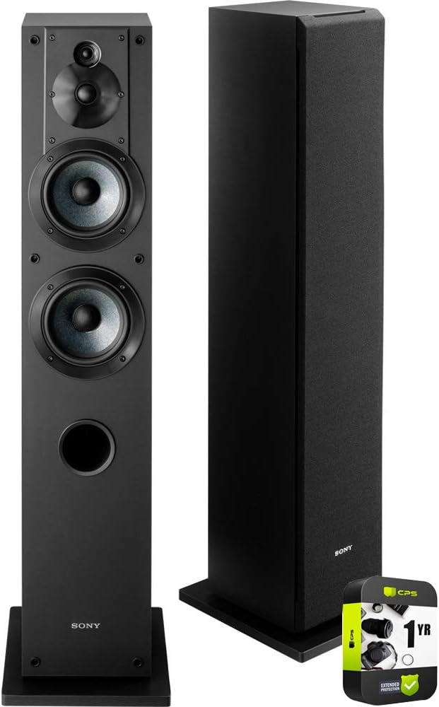 Sony 3-Way 4-Driver Bass Reflex Stereo Floor-Standing Speaker SS-CS3 Bundle with 1 YR CPS Enhanced Protection Pack