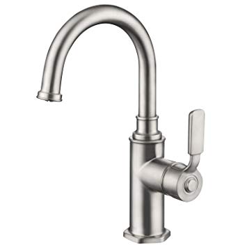 Bar/Prep Kitchen or Bathroom Faucet (Applicable for Multiple Locations), Kids-friendly Size Design, High-arc Spout for Easy Hair Wash or Clean Pets, Stainless Steel