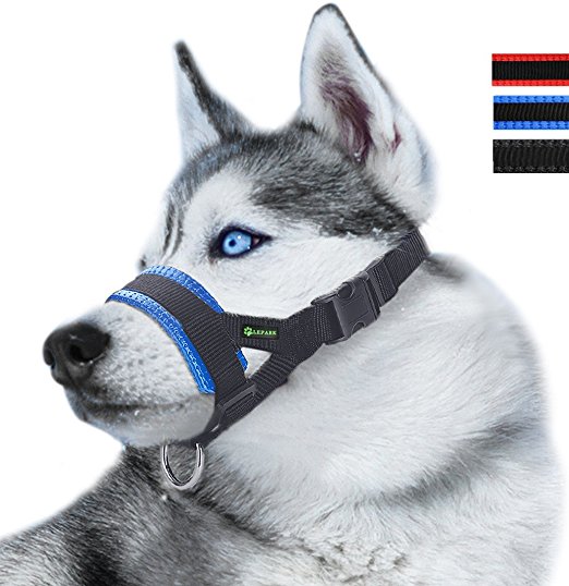 Nylon Dog Muzzle for Large Dogs Prevent from Biting,Barking and Chewing,Adjustable Loop