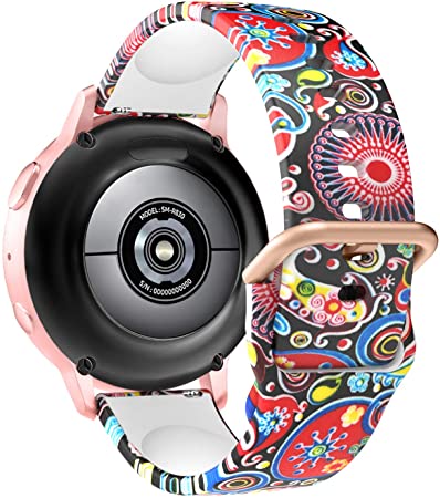 MoKo Band Compatible with Samsung Galaxy Watch 3 41mm/Galaxy Watch 42mm/Galaxy Watch Active/Active 2/Gear S2 Classic, Soft Silicone Printing Pattern Adjustable Replacement Strap, Colorful Jellyfish