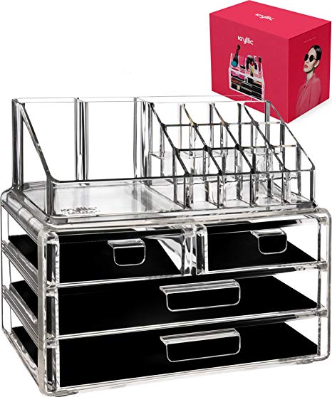AcryliCase® Acrylic Cosmetic and Jewelry Organize Storage Boxs, 2 Piece Set