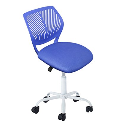 Computer Chair, IntimaTe WM Heart Mid Back Swivel Office Task Chair Teen Desk Chair Home Kids Study Chair (Blue)