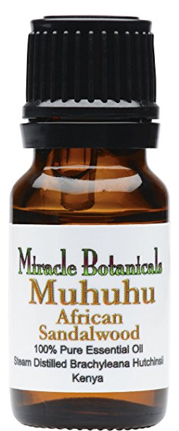 Miracle Botanicals Muhuhu - African Sandalwood Essential Oil - 100% Pure Brachyleana Hutchinsii - 10ml or 30ml Sizes - Therapeutic Grade - 10ml