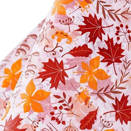 WRAPAHOLIC Gift Wrapping Tissue Paper - 24 Sheets Maple Leaf Autumn Design Gift Wrap Paper Bulk for Packing, DIY Crafts - 19.7x27.5 inch